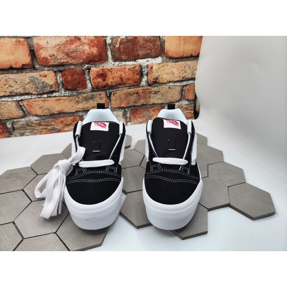 VANS Knu Stack‎ Platform Lift Shoes Black White Platform Shoes Women Sz  8 - Picture 2 of 8